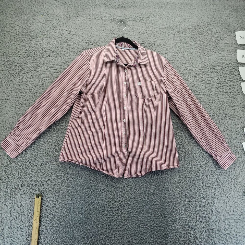 Cinch Shirt Womens XL Multicolor Button-Up Long Sleeve Striped Western Style